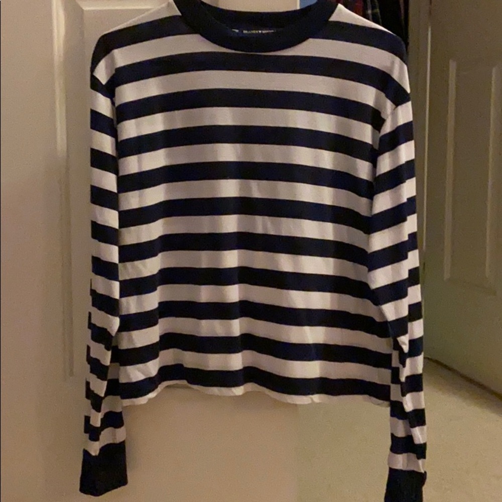 Brandy Melville striped cropped long sleeve top